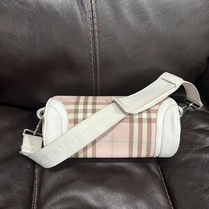 Burberry Pink Plaid Barrel Bag (Authentic)